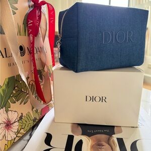 🛍️DIOR Holiday Empty Denim make up bag,Jean color and box🎁